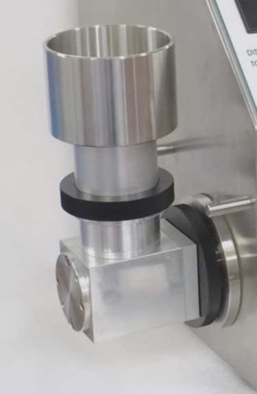 Close up of Multi Lab Spheronizer attachment with safety cover removed